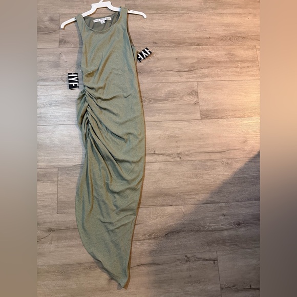 HYFVE Asymmetrical Sleeveless Dress in Soft Green - Picture 1 of 5